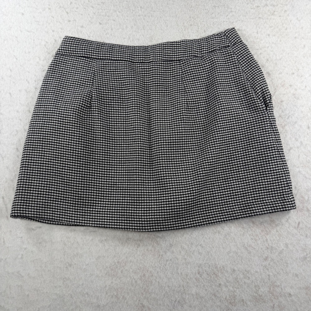 Abercrombie & Fitch Houndstooth Skort BlackWhite Mini Skirt Shorts Womens Medium - Picture 2 of 8